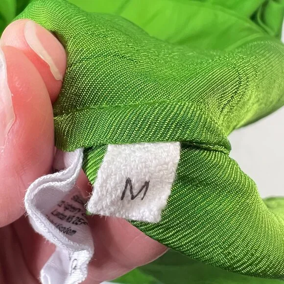 Toast Tiered Crinkle Twill Dress Spruce Green Midi Asymmetric Oversized Medium - Picture 13 of 14